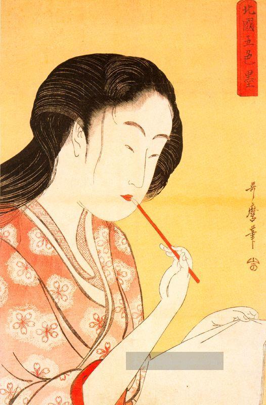 Porträt einer Frau Kitagawa Utamaro Ukiyo e Bijin ga Ölgemälde